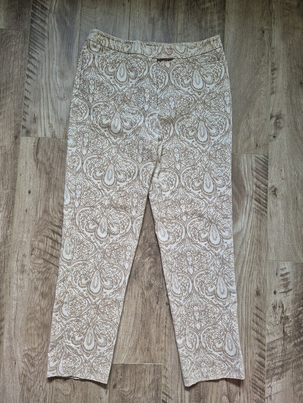 Nygard Collection Women’s Beige Textured Paisley Print Dress Pants Size 12 - Picture 2 of 9